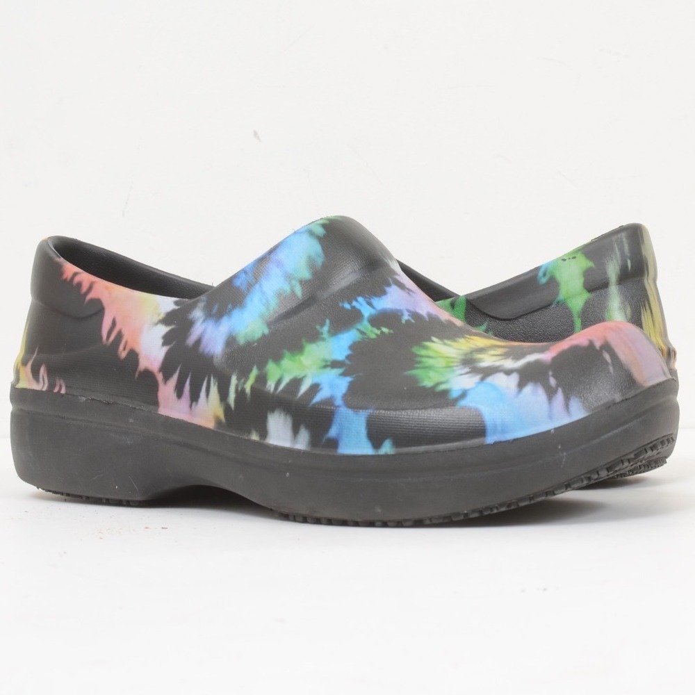 Crocs Women's 8 Neria Pro II Graphic Clogs Tie-dye Colorful Beach Hippie